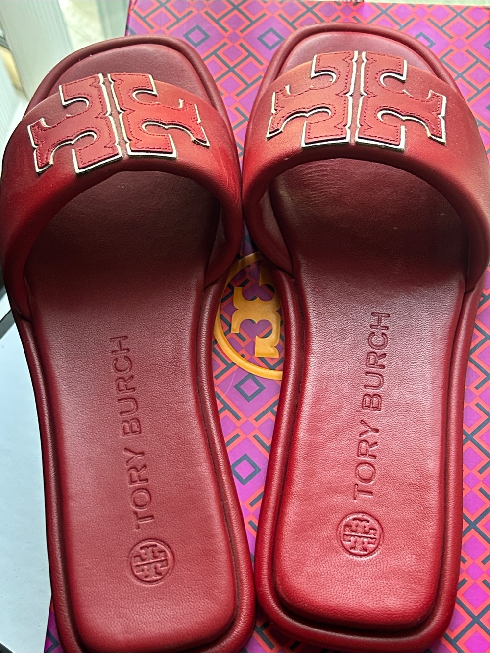 Tory Burch Red Logo Sandals - Picture 3 of 6